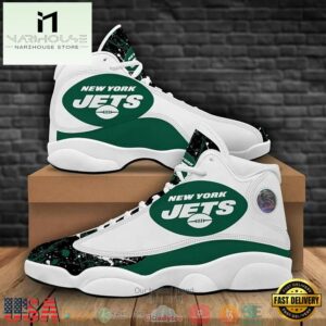 New York Jets Football NFL Big Logo 6 Air Jordan 13 Sneaker Shoes - Gift For Fans
