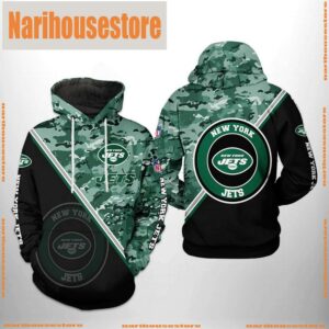 New York Jets NFL Camo Team 3D Printed Hoodie Zipper Hoodie
