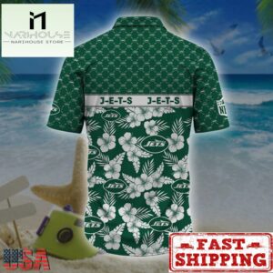 New York Jets NFL Palm Leaves Hawaiian Shirt