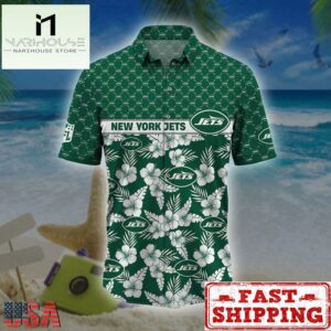 New York Jets NFL Palm Leaves Hawaiian Shirt