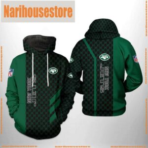 New York Jets NFL Team Pattern Mix 3D Printed Hoodie Zipper Hoodie