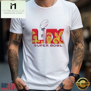 NFL 2025 Super Bowl LIX Football Logo White Color T Shirt