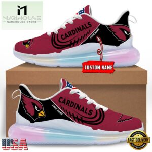 NFL Arizona Cardinals Custom Rainbow Atmospheric Cushion Running Shoes, Women's Sneaker