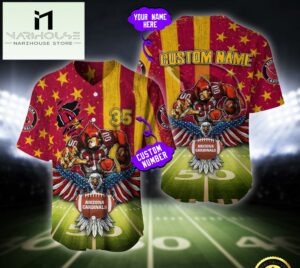 NFL Arizona Cardinals Eagle US Flag x Veterans Custom Baseball Jersey