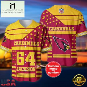 NFL Arizona Cardinals Personalized American Flag Baseball Jersey