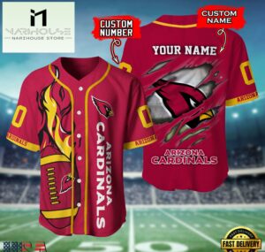 NFL Arizona Cardinals Team Logo Litmited Edition Baseball Jersey