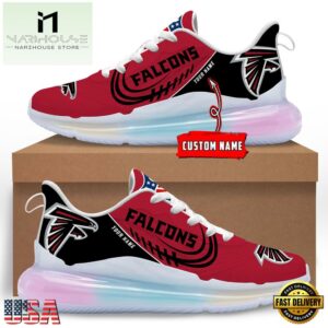 NFL Atlanta Falcons Custom Rainbow Atmospheric Cushion Running Shoes, Women's Sneaker