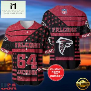 NFL Atlanta Falcons Personalized American Flag Baseball Jersey