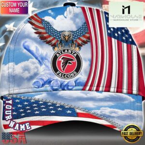 NFL Atlanta Falcons Special American Flag Veterans Custom Cap