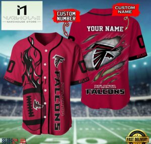NFL Atlanta Falcons Team Logo Litmited Edition Baseball Jersey