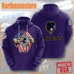 Nfl Baltimore Ravens Darc Sport 3D Hoodies
