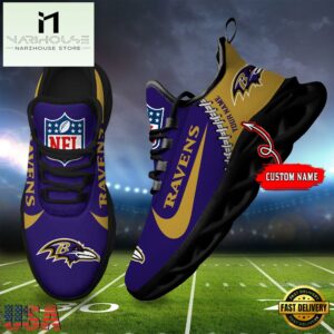 NFL Baltimore Ravens Football Team Design Max Soul Shoes, Football New Sneaker Shoes