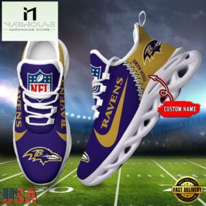 NFL Baltimore Ravens Football Team Design Max Soul Shoes, Football New Sneaker Shoes