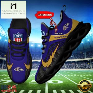 NFL Baltimore Ravens Football Team New Design Max Soul Shoes Sneaker