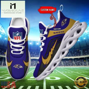 NFL Baltimore Ravens Football Team New Design Max Soul Shoes Sneaker