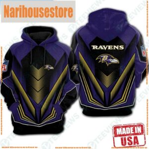 Nfl Baltimore Ravens Fullover Sports Zip Up Hoodie