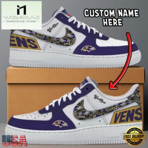 NFL Baltimore Ravens Logo Team Design Custom Air Force 1 Shoes