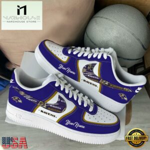 NFL Baltimore Ravens Logo Team Limited Edition New Design Custom Air Force 1 Shoes