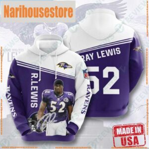 Nfl Baltimore Ravens Ray Lewis 3D Graphic Hoodies