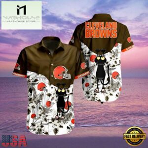 NFL Browns Hawaiian Shirt Cat Craze