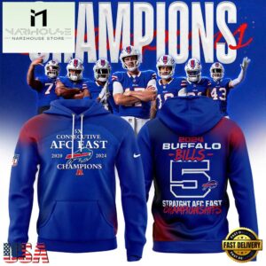 NFL Buffalo Bills 5 Consecutive AFC East Champions Hoodie