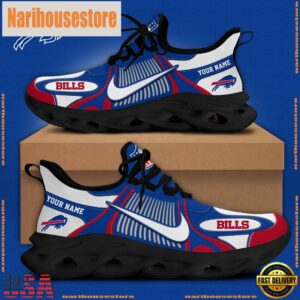 NFL Buffalo Bills Blue White Stripes Logo Custom Clunky Max Soul Shoes