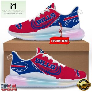 NFL Buffalo Bills Custom Rainbow Atmospheric Cushion Running Shoes, Women's Sneaker