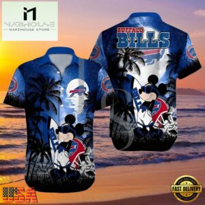 NFL Buffalo Bills Hawaiian Shirt Disney Mickey Mouse Palm Tree