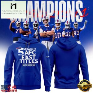 NFL Buffalo Bills Royal Five-Straight AFC East Division Champions Our Time Is Now Hoodie