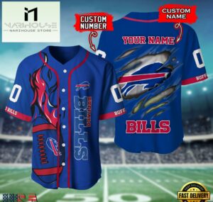 NFL Buffalo Bills Team Logo Litmited Edition Baseball Jersey