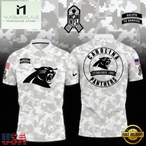 NFL Carolina Panthers Camo 2024 Salute to Service Polo Shirt