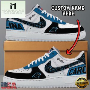 NFL Carolina Panthers Logo Team Design Custom Air Force 1 Shoes