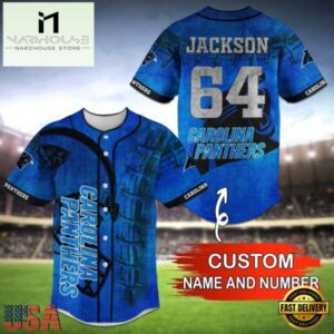 NFL Carolina Panthers Personalized Baseball Jersey, Football Team Design Jersey Shirt
