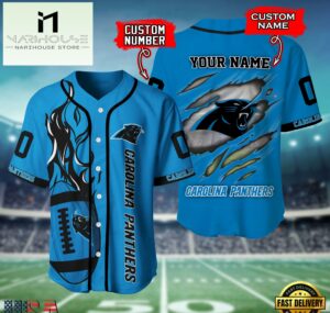 NFL Carolina Panthers Team Logo Litmited Edition Baseball Jersey