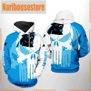 NFL Carolina Panthers Team Skull 3D Printed Hoodie Shirt