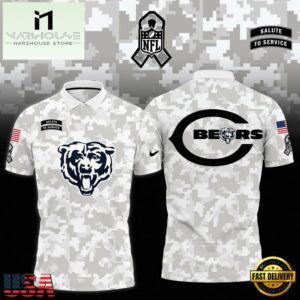 NFL Chicago Bears Camo 2024 Salute to Service Polo Shirt