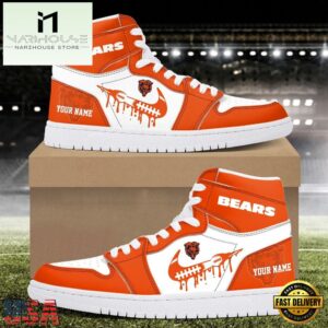 NFL Chicago Bears Grunge Style Custom Air Jordan 1 Shoes