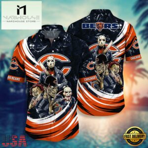 NFL Chicago Bears Halloween Horror Movies Summer Hawaiian Shirts