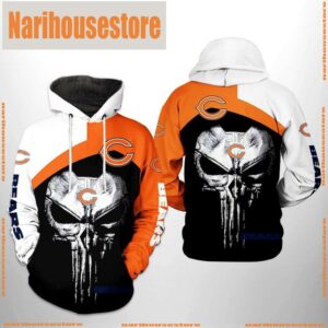 NFL Chicago Bears Skull Punisher Team 3D Printed Hoodie Shirt