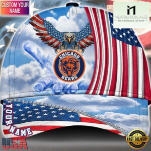 NFL Chicago Bears Special American Flag Veterans Custom Cap