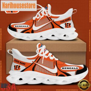 NFL Cincinnati Bengals Blue White Stripes Logo Custom Clunky Max Soul Shoes