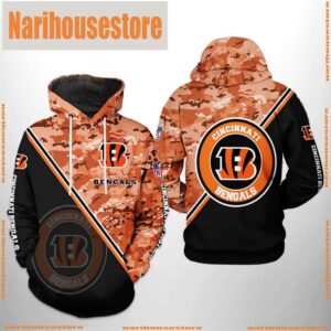 NFL Cincinnati Bengals Camo Team 3D Printed Hoodie Shirt