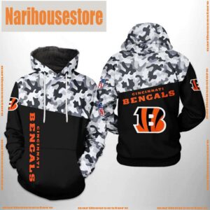 NFL Cincinnati Bengals Camo Veteran Team 3D Printed Hoodie Shirt