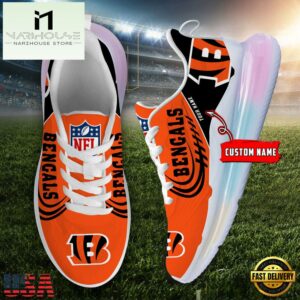 NFL Cincinnati Bengals Custom Rainbow Atmospheric Cushion Running Shoes, Women's Sneaker