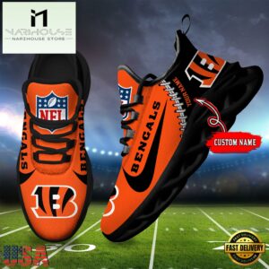 NFL Cincinnati Bengals Football Team Design Max Soul Shoes, Football New Sneaker Shoes