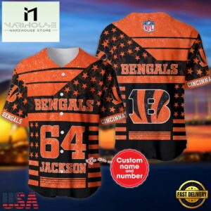 NFL Cincinnati Bengals Personalized American Flag Baseball Jersey