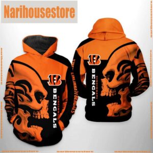 NFL Cincinnati Bengals Skull 3D Printed Hoodie Shirt