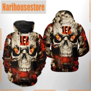 NFL Cincinnati Bengals Skull Team 3D Printed Hoodie Shirt