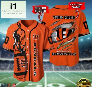 NFL Cincinnati Bengals Team Logo Litmited Edition Baseball Jersey