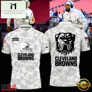 NFL Cleveland Browns Camo 2024 Salute to Service Polo Shirt